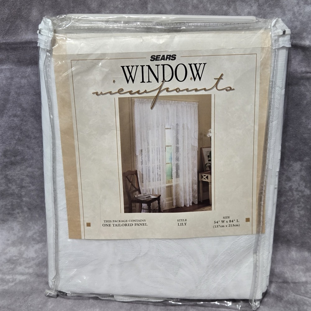 Sears Window Viewpoints Tailored Curtain Panel Lily 54x84 Winter White